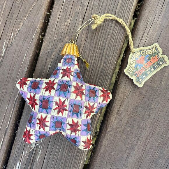 Jim Shore Christmas Ornament Star Heartwood Creek Multicolor Patchwork 2004 - Picture 9 of 9